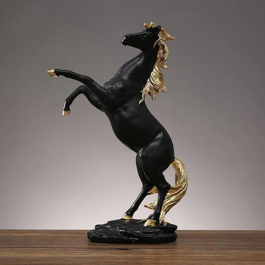 Black Horse Resin Sculpture