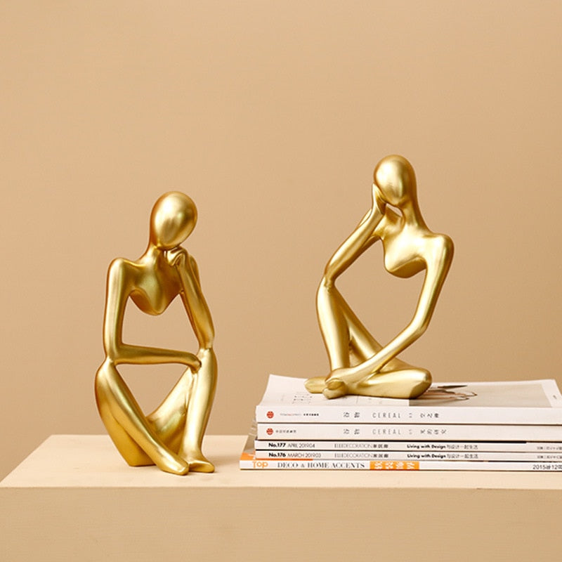 3 Abstract Thinker Statue