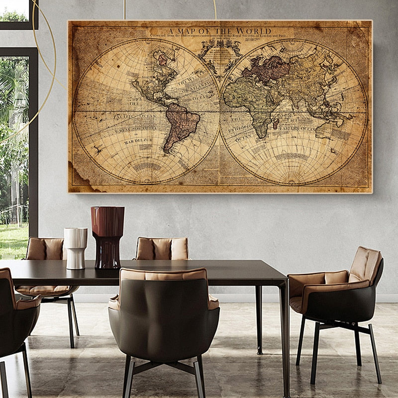 Map Of The World Retro