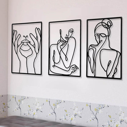 3 Pieces Set Abstract Woman