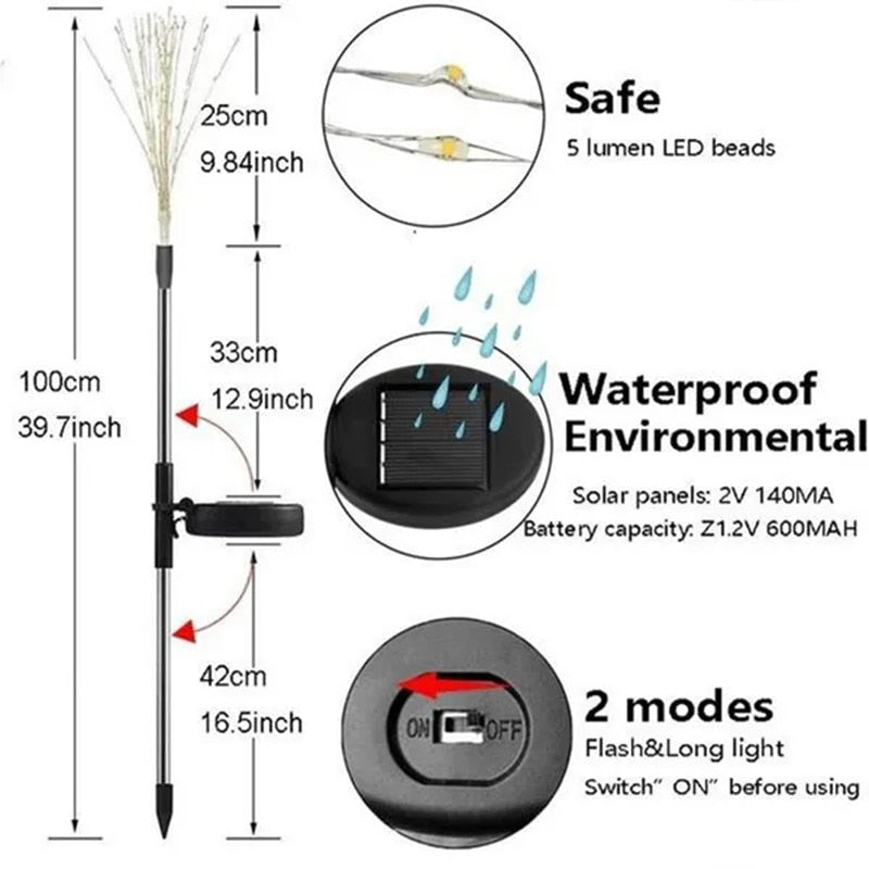 4Pcs Solar LED Fairy Light