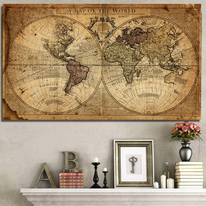 Map Of The World Retro