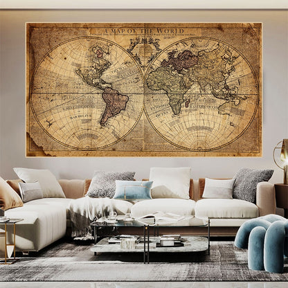 Map Of The World Retro